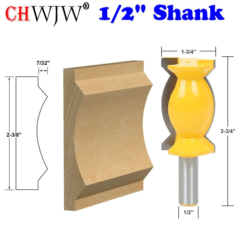 1 pc 크라운 몰딩 라우터 비트-목공 도구 용 1/2 shank tenon cutter